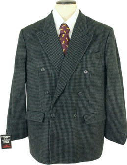 VINTAGE ROYAL KILMAINE MENS 42" GREEN MIX DOUBLE BREASTED TWEED JACKET