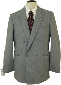 VINTAGE DOUBLE BREASTED BESPOKE CHRIS MACHON  MENS 40" GREY MIX TWEED BLAZER