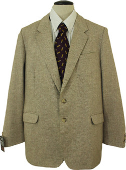 Vintage St Michaels Mens 44R Beige Mix Tweed Wool Smart Casual Jacket