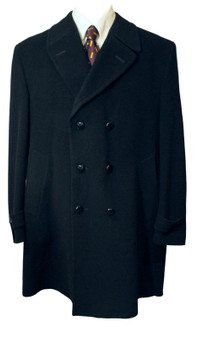 Brook Taverner Dark Blue 44" Double Breasted Mens Overcoat