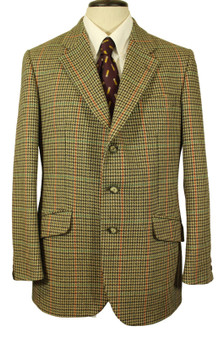 British Vtg Bladen Supasax 40R Tailored Green Mix Tweed Jacket