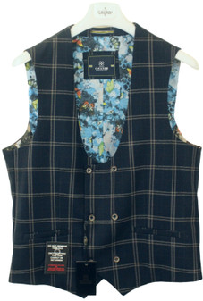 House of Cavani  44" Blue Box Modern Waistcoat BNWT