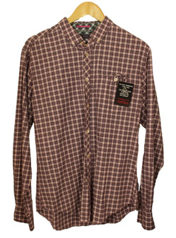 Ted Baker Pink Purple Mix Check Size 4 Medium Long Sleeve Shirt
