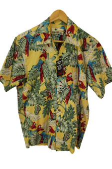 Karmakula Mens Small Parrot Tropical Hawaiian Shirt