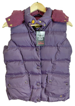 Joules Hooded Purple Size 12 Padded Insulated Vest Bodywarmer Gilet