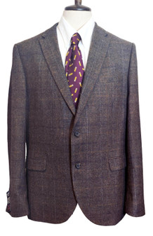 Next Brown 46" Long Mens Modern Casual Smart Tweed Jacket