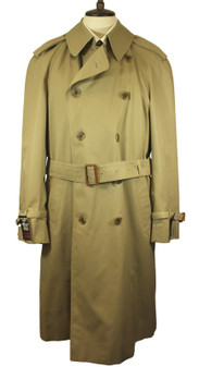 Vintage Aquascutum Beige 42R Belted Designer Smart Gents Aqua 5 Trench Coat