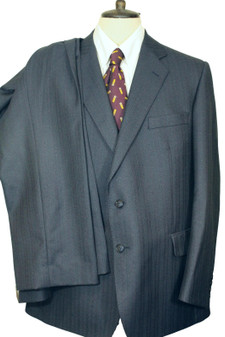 Magee Suit 46R Jacket Blue Striped W42 L31 Trouser Mens Suit Formal Set