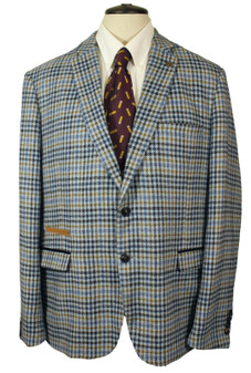 Marc Darcy Blue 48" Blue Tan Watson Modern Tweed Smart Jacket * Long Sleeve*