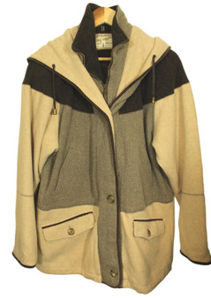 Countryside Cottage Ladies UK 12 Thick Wool Blanket Style Hoodie