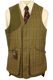 Tailored By Gently 40" Right Sided Shooting Green Mens Country Vest Waistcoat