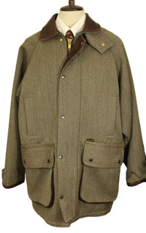 Keepers Tweed Bronte Leather Trim XLarge Green Country Shooting Field Coat