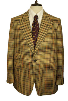Gieves & Hawkes 44R Brown Check Tweed Blazer “Gieves” Jacket Classic