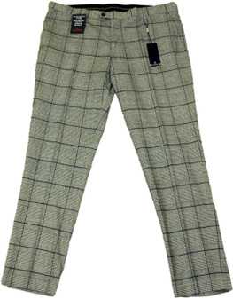 Cavani Mens 46R Light Grey Box Check Tweed Trousers BNWT