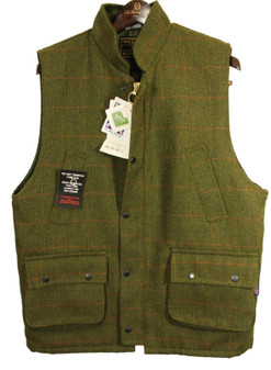 Walker & Hawkes XLDerby Tweed Barrington Green Shooting Country Vest Waistcoat