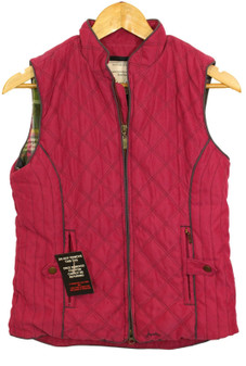 Joules Nimba Size 8 Diamond Stitch Pink Ruby Quilted Ladies Gilet