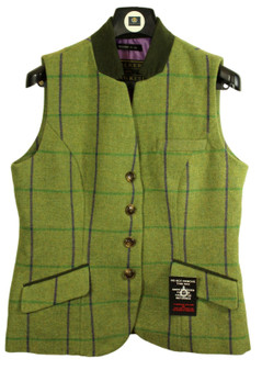 Walker and Hawkes Green Size 12 Check Country Womens Waistcoat Vest
