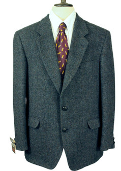 Harris Tweed Vintage Centuar 44R Grey Blue Mix Mens Tweed Jacket