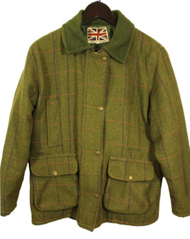 Made in England Green Womens Size 14 Check Country Field Coat