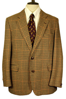 Vintage Tweed 80s-90s Quest Brown 44" Short/112scm Check Tweed Jacket