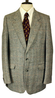 Vintage Chatsworth Classic 40" Long Grey Mens Tweed Jacket