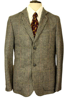 Topman Grey Mix Plaid 40" Modern Mens Tweed Wool Blazer