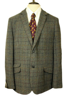 Hammond & Co Grey 44" Check Mens Elbow Patch Occasional Modern Tweed Jacket