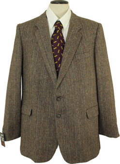 Vintage British St Michael Mens 46L Brown Mix Tweed Wool Smart Casual Jacket