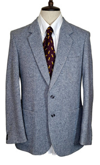 Vintage C&A Blue Grey MIx 40" Slim Fit Tweed Mens Blazer