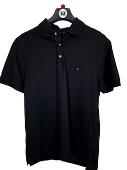 Tommy Hilfiger XL Black Slimfit Polo Top Cotton TShirt