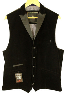 House of Cavani Black Velvet 48R UK Tuxedo Dress Dinner Smart Waistcoat