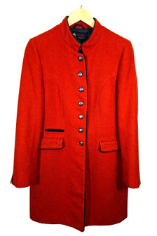 Moon Shetland Womens Coat UK 14 Vibrant Orange 100% Wool Country Jacket