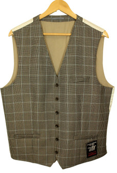 Barbour Mens Check 44" Grey Wool Modern Mens Waistcoat