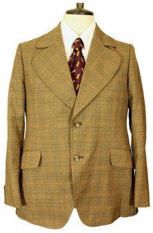 Vintage John Collier 36" Brown Check Design Circle Mens Suit Jacket