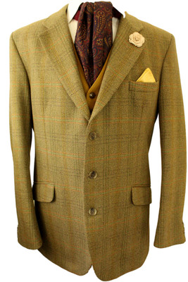 VINTAGE LEATHER COMBI TWEED JACKET