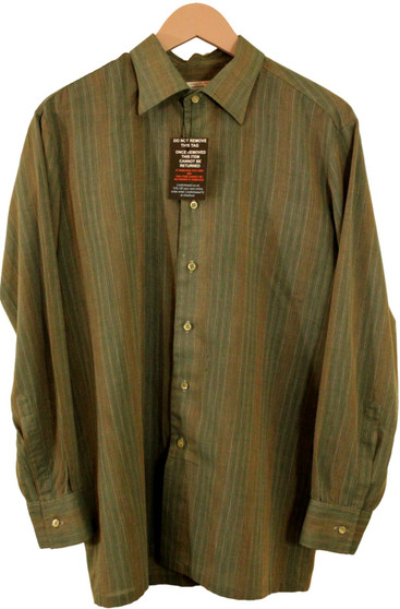 VINTAGE MADE TO MEASURE BRITISH GARSTANG SMALL GREEN MIX SHORT SLEEVE SHIRT