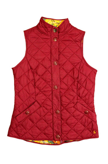 JOULES LADIES MAROON SIZE 10 PRELOVED PUFFER GILET BODYWARMER