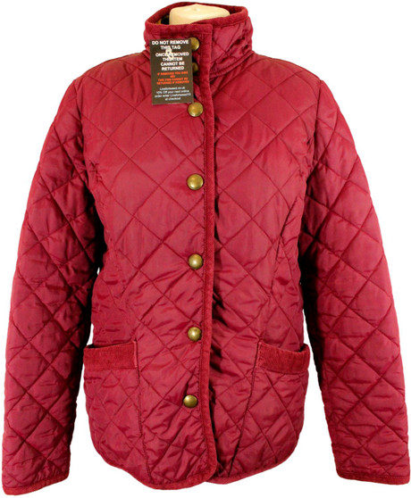 JOULES RYLAND LADIES SIZE 14 MAROON QUILTED JACKET