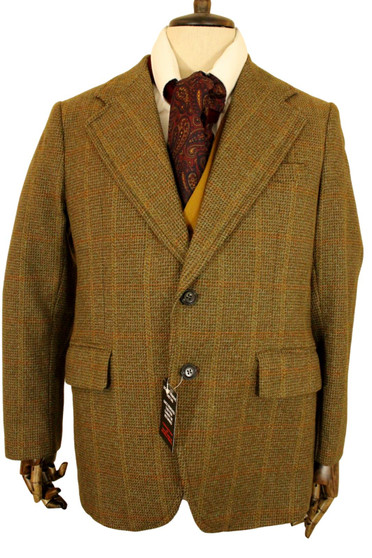 VINTAGE BRITISH TAILORED 40" GREEN SPORTING COUNTRY TWEED