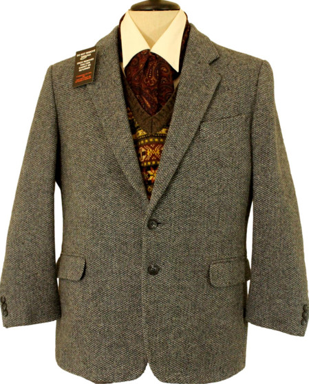 ST MICHAELS MENS 42" SHORT BLUE MIX TWEED JACKET