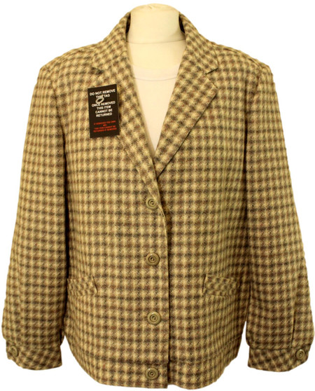 PITLOCHRY SCOTTISH LADIES SIZE 16 BROWN MIX TWEED JACKET