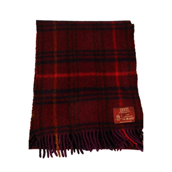 DENTS SCOTTISH MAROON LAMBSWOOL SCARF