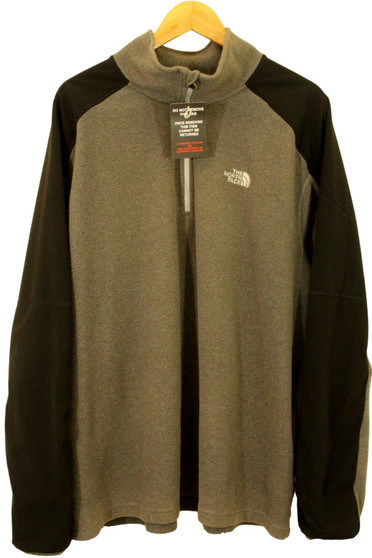 THE NORTH FACE MENS XXL GREY 1/4 ZIP FLEECE JACKET