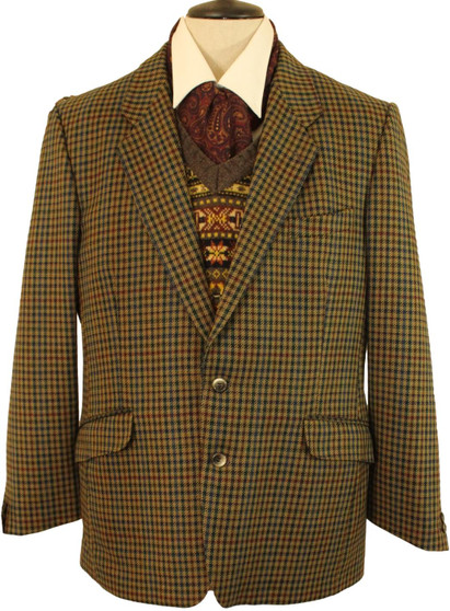 VINTAGE TWEED  BROOK TAVERNER SAXONY SUPREME MENS 42R MULTI CHECK TWEED JACKET