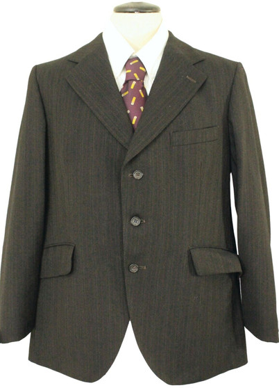 VINTAGE DUNN & CO MENS 42"/108CM BROWN MIX STRIPED SUIT JACKET