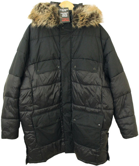 BARBOUR INTERNATIONAL CONTRAST REDFORD MENS LARGE BLACK PARKA COAT