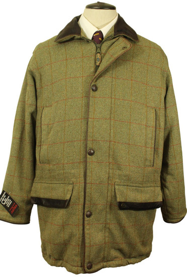 LE CHAMEAU ST HUBERT GREEN MEDIUM MENS LEATHER COLLAR FIELD COUNTRYBI-SWING COAT