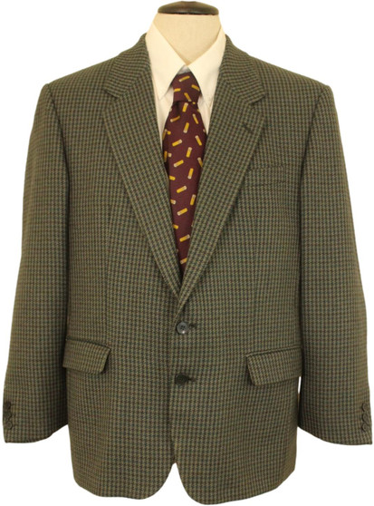 VTG TWEED DUNN & CO MENS 42" SHORT GREEN/BLUE MIX TWEED JACKET