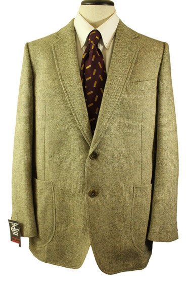 Vintage Daks Simpson Beige Mix 42R Half Lined Vintage Tweed Blazer