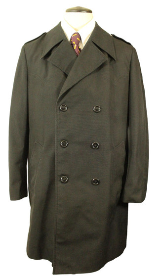Vintage Black Jupiter Mens Medium Double Breasted Trench coat Rain mac Coat